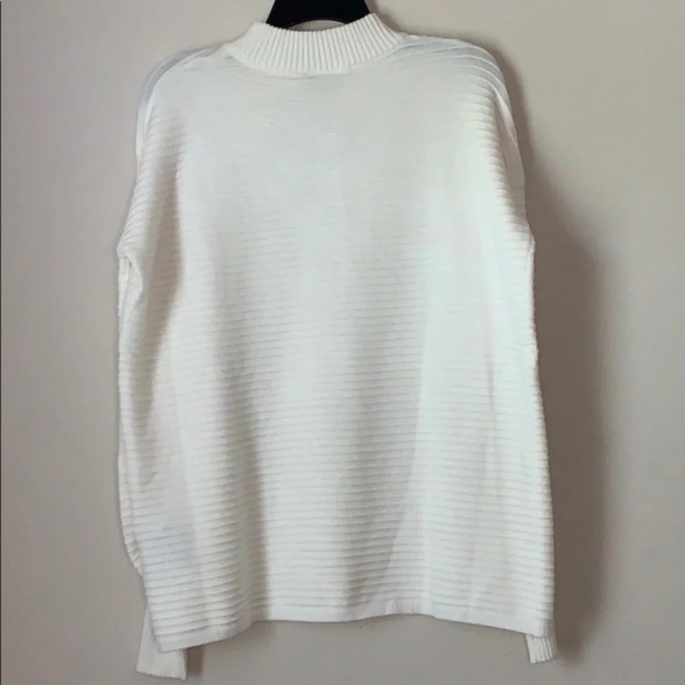 Love Token Mock Neck Ribbed Sweater Ivory Medium